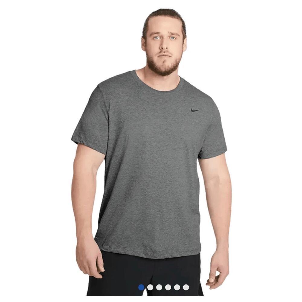 Nike Dri-FIT T-Shirt Men’s Large Gray NWT Black Swoosh Athletic Tee Athleisure
